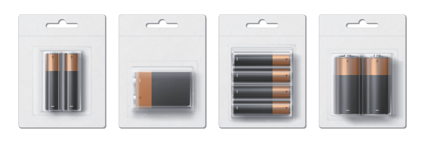 Alkaline battery paper card packing