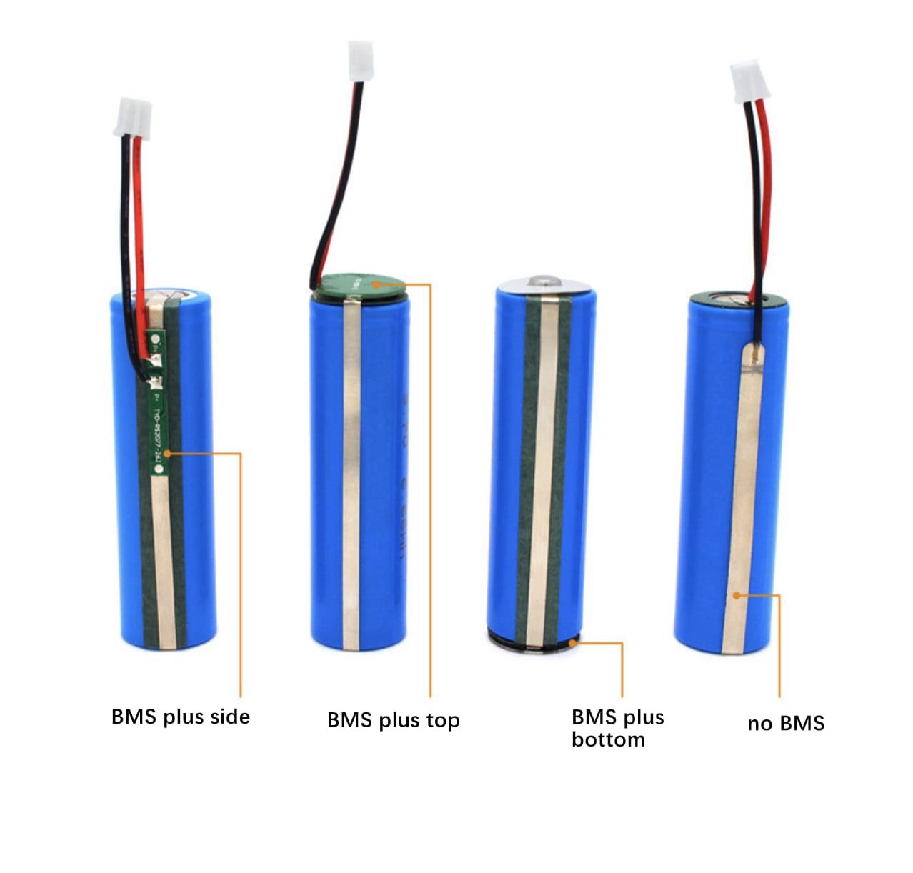 Cylindrical lithium-ion battery BMS location