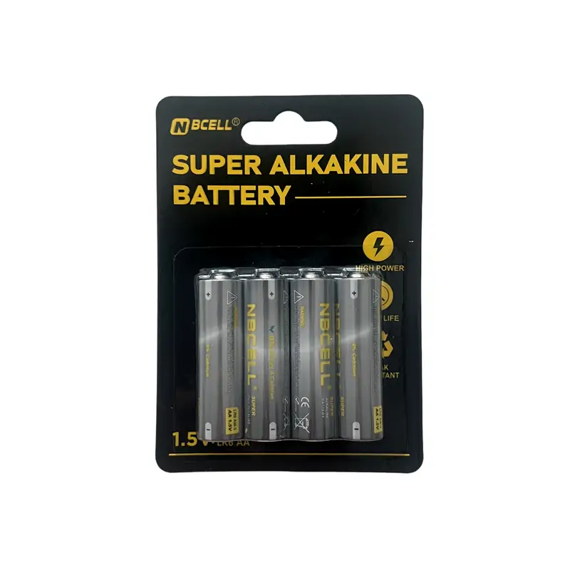 Super alkalische Batterie LR6 AA 4 Pack Blister Card-Nbcell
